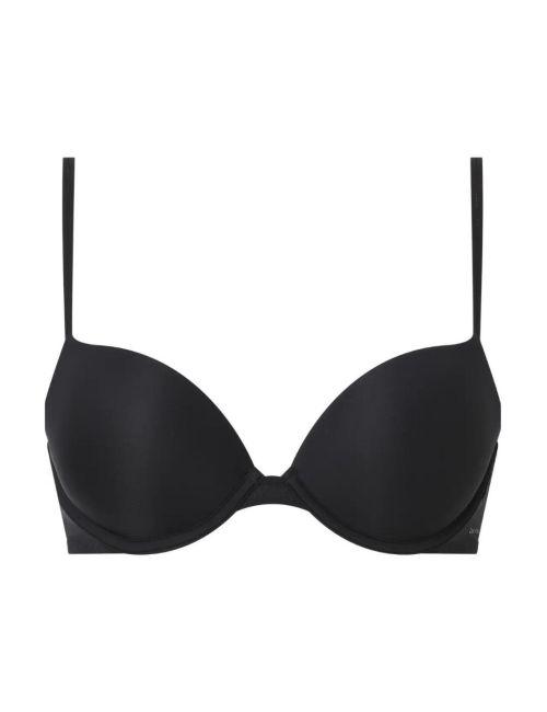 Calvin Klein Sheer Marquisette Push Up Plunge Bra - Black