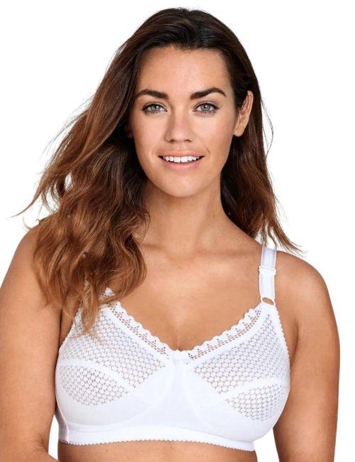 Miss Mary Of Sweden Cotton Dots Full Cup Non Wired Bra - White