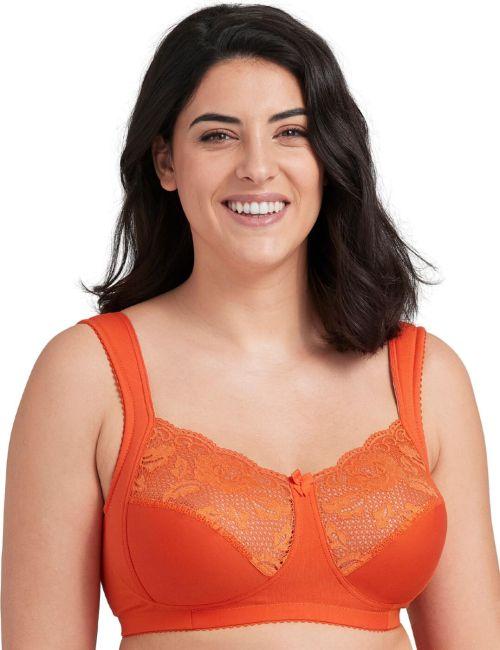 Miss Mary Of Sweden Lovely Lace Non Wired Full Cup Bra - Orange