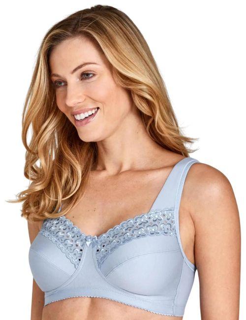 Miss Mary Of Sweden Broderie Anglaise Full Cup Non Wired Bra - Dusty Blue