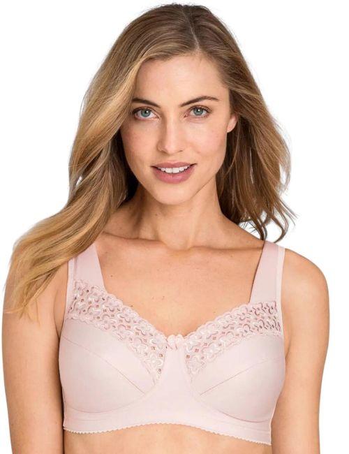 Miss Mary Of Sweden Broderie Anglaise Full Cup Non Wired Bra - Dusty Pink