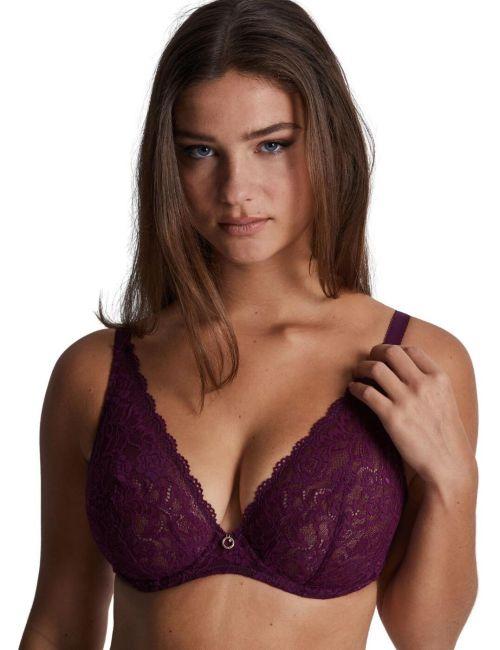 Aubade Rosessence Comfort Plunging Triangle Bra - Berry