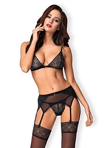 Obsessive Shibu 3 Piece Lingerie Set - Black