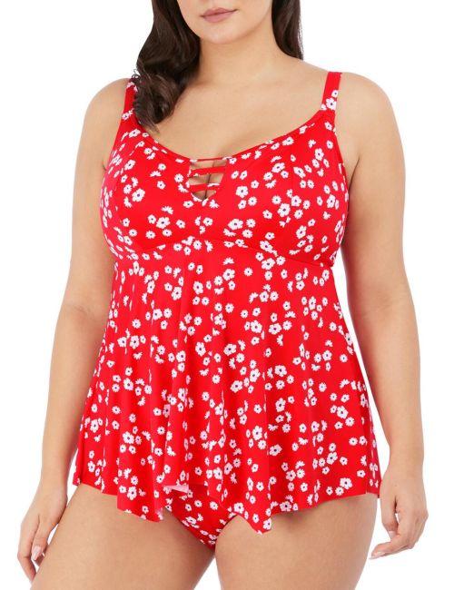 Elomi Plain Sailing Moulded Tankini Top - Red Floral