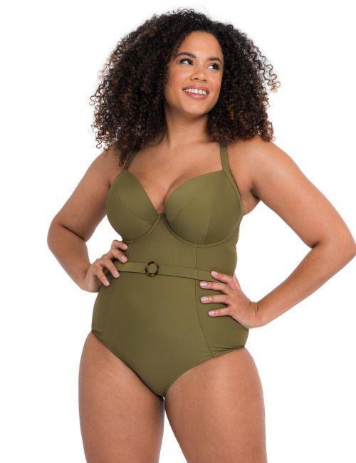 Curvy Kate Retro Sun Halter Swimsuit - Olive