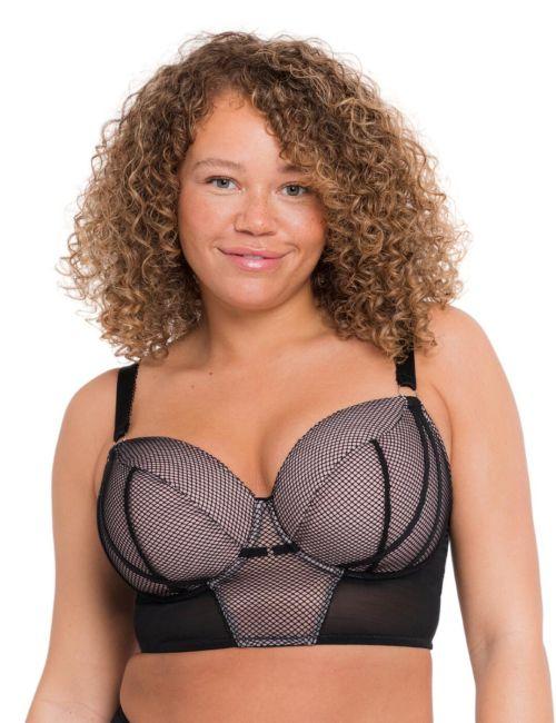 Curvy Kate Gin Fizz Longline Balcony Bra - Black/Blush
