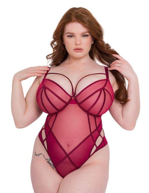 Scantilly by Curvy Kate Senses Plunge Body - Cherry