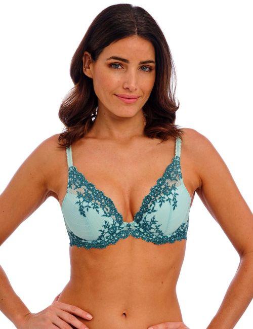Wacoal Embrace Lace Plunge Bra - Eggshell Blue/Brittany Blue