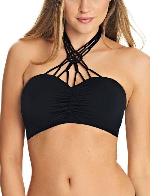 Freya Macrame Bandeau Bikini Top - Black