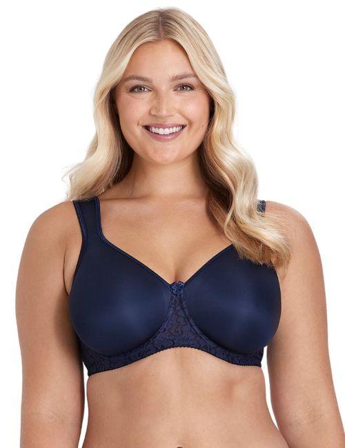 Miss Mary Of Sweden Smooth Lacy T Shirt Bra - Dark Blue