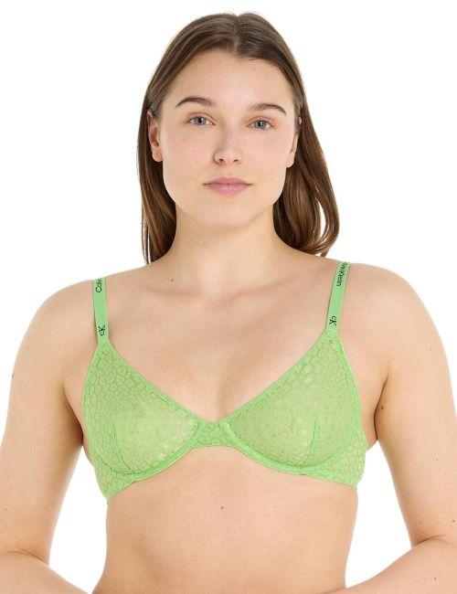 Calvin Klein Lace Unlined Demi Bra - Fabulous Green
