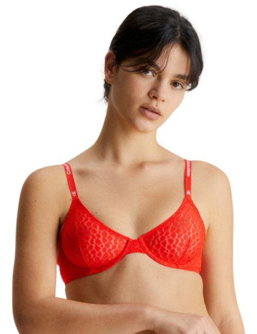 Calvin Klein Lace Unlined Demi Bra - Hazard