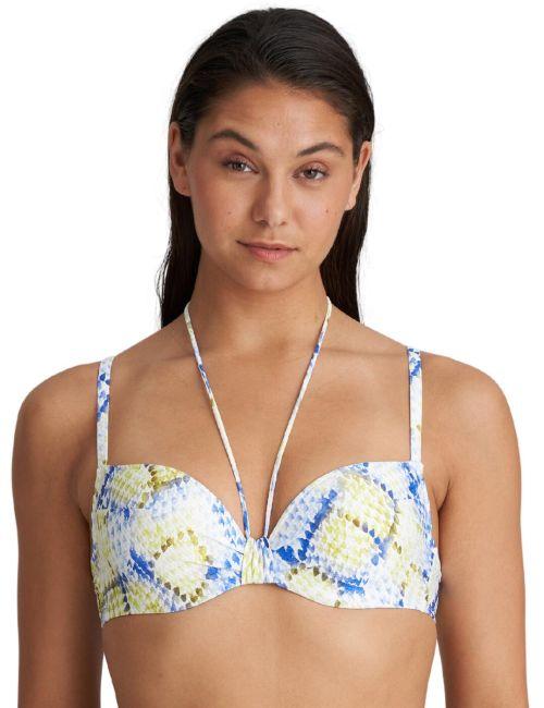 Marie Jo Lundey Plunge Bikini Top - Lime Snake