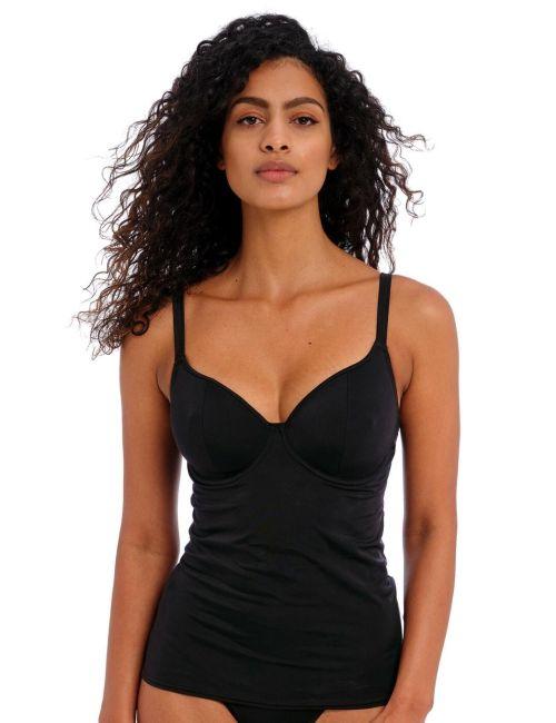 Freya Jewel Cove Underwired Tankini Top - Plain Black