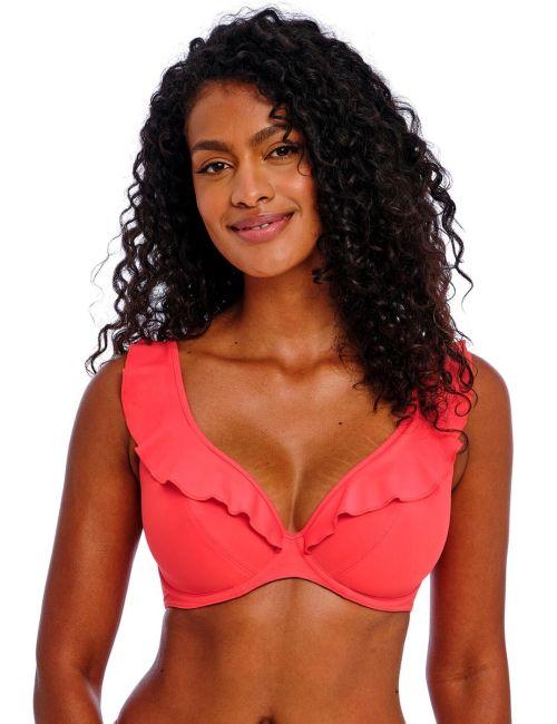 Freya Jewel Cove High Apex Bikini Top - Plain Sunset