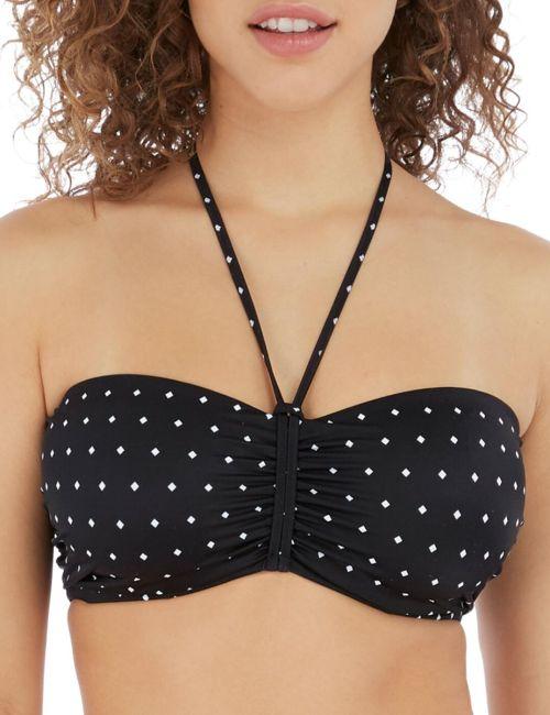 Freya Jewel Cove Bandeau Bikini Top - Black