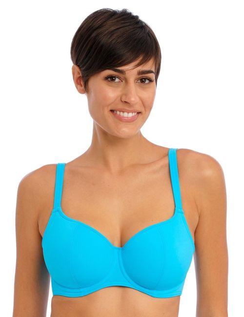 Freya Jewel Cove Underwired Sweetheart Bikini Top - Plain Turquoise