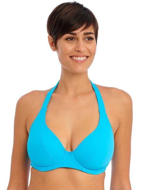Freya Jewel Cove Underwired Halter Bikini Top - Plain Turquoise