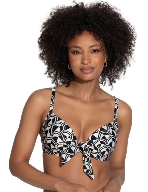 Pour Moi Casablanca Lightly Padded Front Tie Bikini Top - Mono