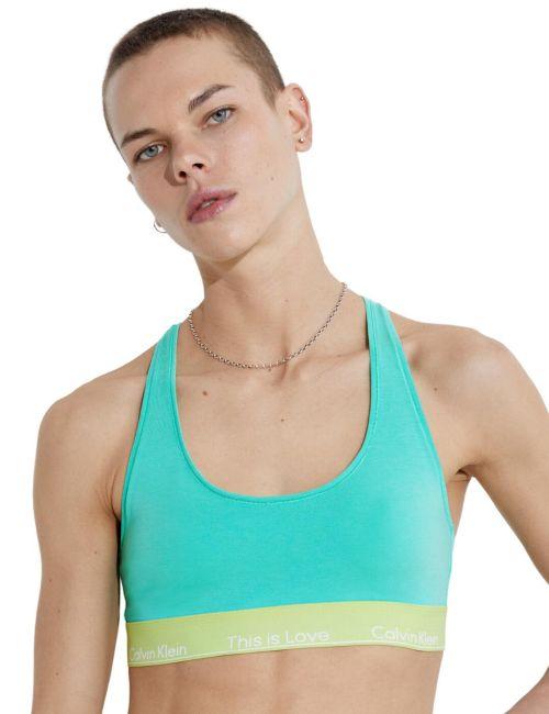 Calvin Klein Pride Unlined Bralette - Aqua Green