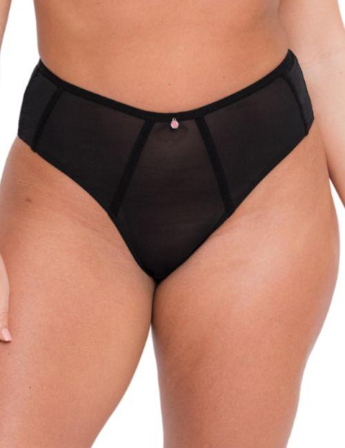 Curvy Kate Elementary High Waist Brazilian Brief - Black/Pink