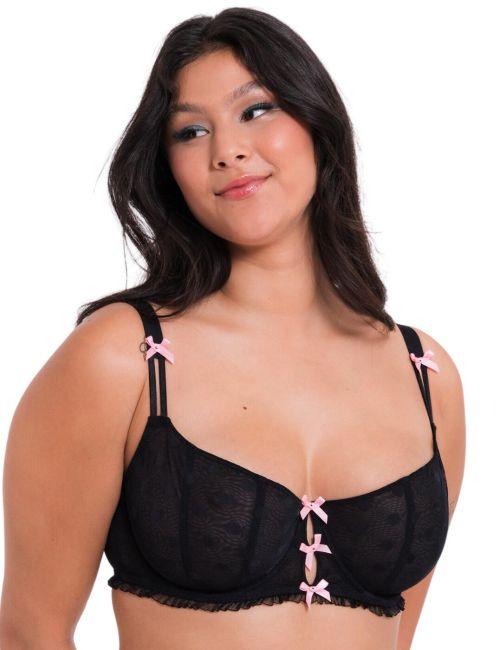 Curvy Kate Frill Me Balcony Bra - Black/Pink