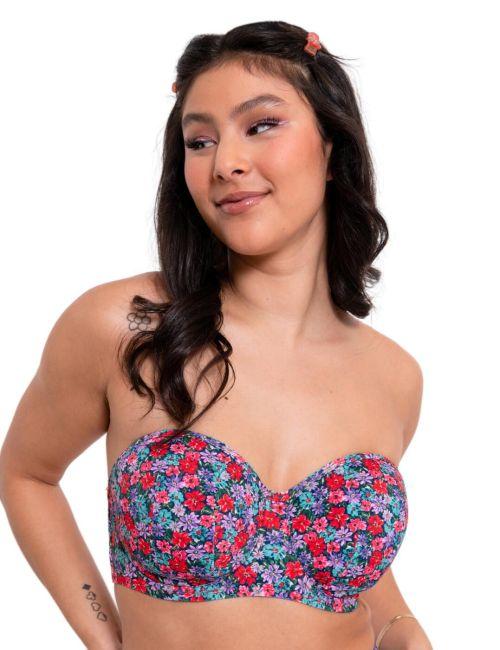 Curvy Kate Kitsch Kate Bandeau Bikini Top - Floral Print
