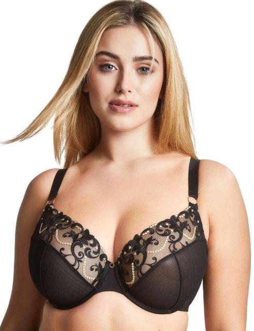 Sculptresse by Panache Nova Rigid Plunge Bra - Black/Gold