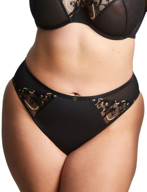 Sculptresse by Panache Nova High Leg Brief - Black/Gold