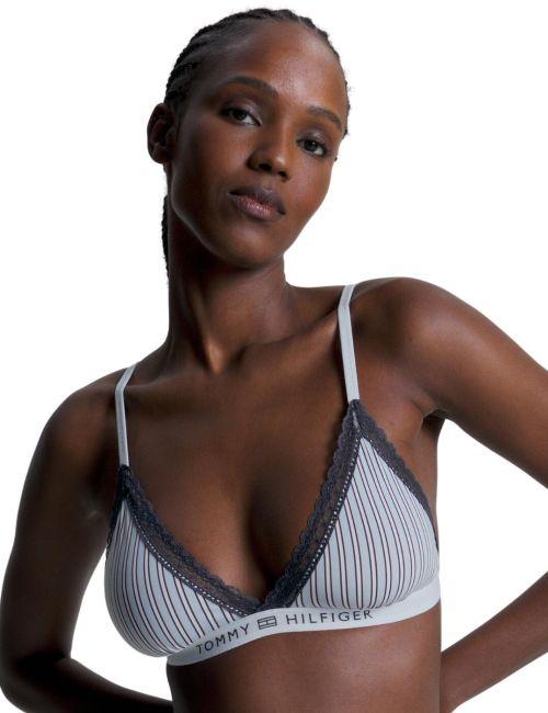 Tommy Hilfiger TH Unlined Triangle Bra - Nola Stripe Blue