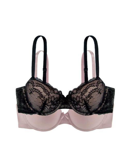 Dorina Chloe Demi Cup Bra 2 Pack - Black/Blush