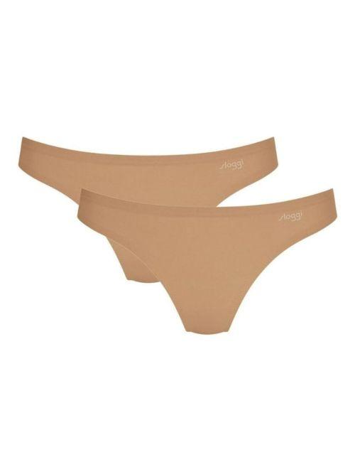 Sloggi Zero One Tanga Brief 2 Pack - Cognac