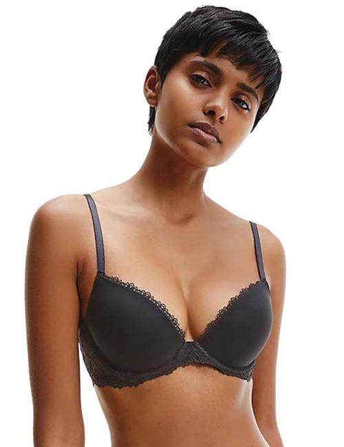 Calvin Klein Seductive Comfort Demi Push Up Bra - Black