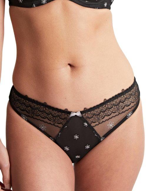 Cleo by Panache Blossom Brazilian Brief - Black