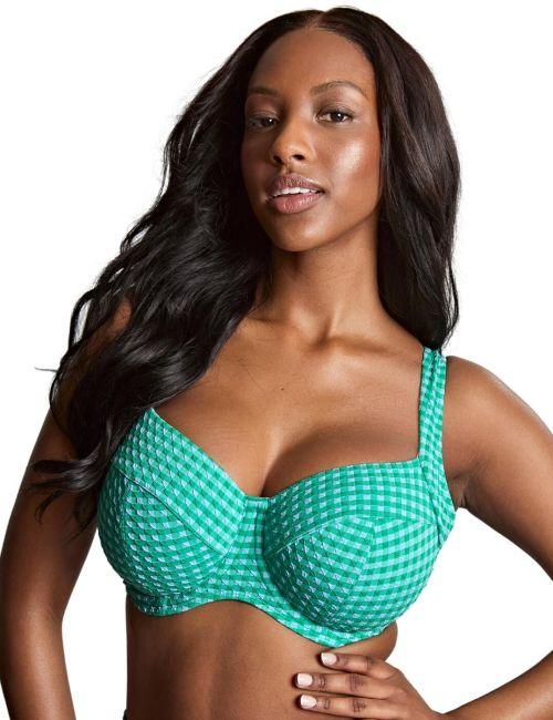 Panache Olivia Full Cup Bikini Top - Green Gingham