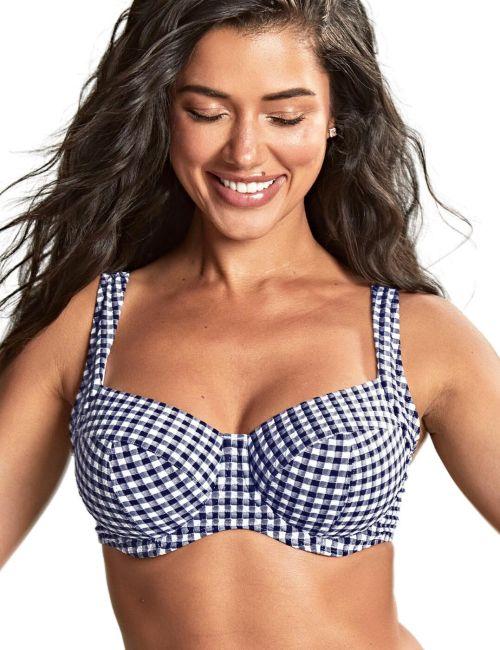 Panache Olivia Full Cup Bikini Top - Navy Gingham