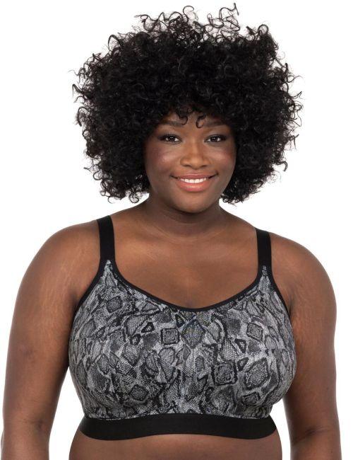 Goddess Sport Non Wired Sports Bra - Black Snake