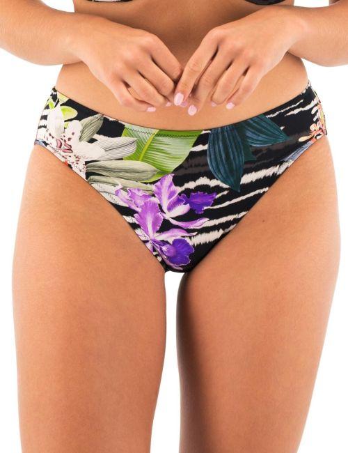 Fantasie Maldives Mid Rise Bikini Brief - Black Tropical