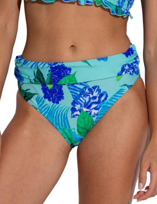 Pour Moi Free Spirit Fold Over Bikini Brief - Aqua Tropical