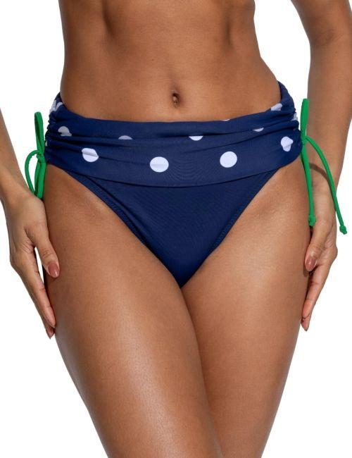 Pour Moi Beach House Fold Over Bikini Brief - Navy/Green