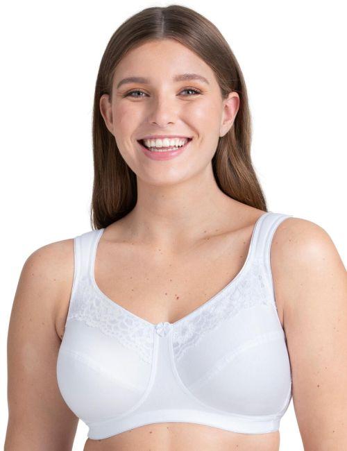 Miss Mary Of Sweden Cotton Non Wired Minimiser Bra - White