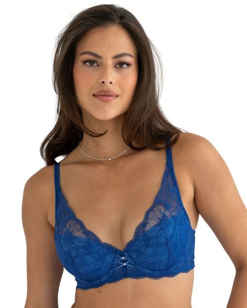 Pour Moi Atelier Lace High Apex Padded Bra - True Blue/Mist