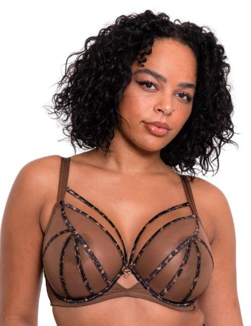 Scantilly by Curvy Kate Senses Plunge Bra - Leopard Brown