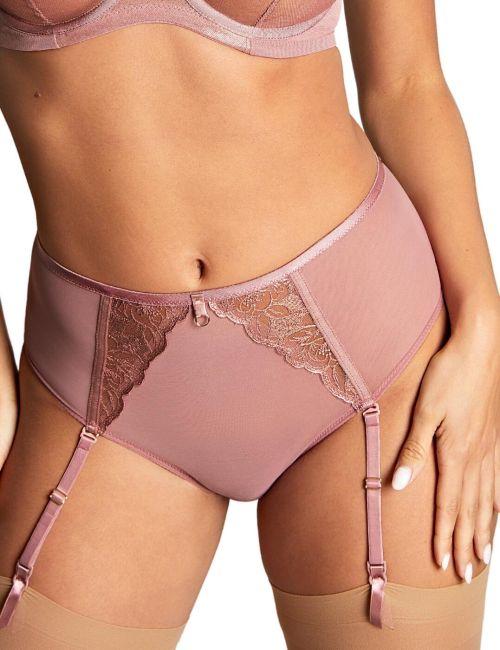 Panache Rosa Suspender Brief - Rose Gold