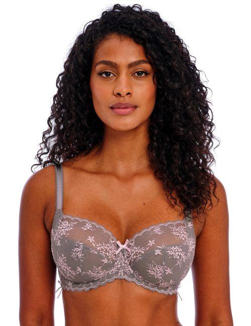 Freya Offbeat Decadence Side Support Bra - Grey/Pink
