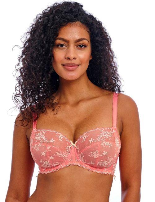 Freya Offbeat Decadence Side Support Bra - Sunset Coral