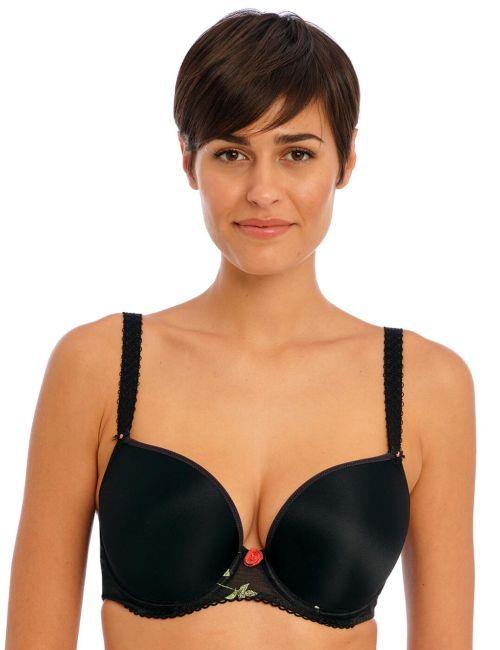 Freya Rose Blossom Moulded Plunge T Shirt Bra - Black