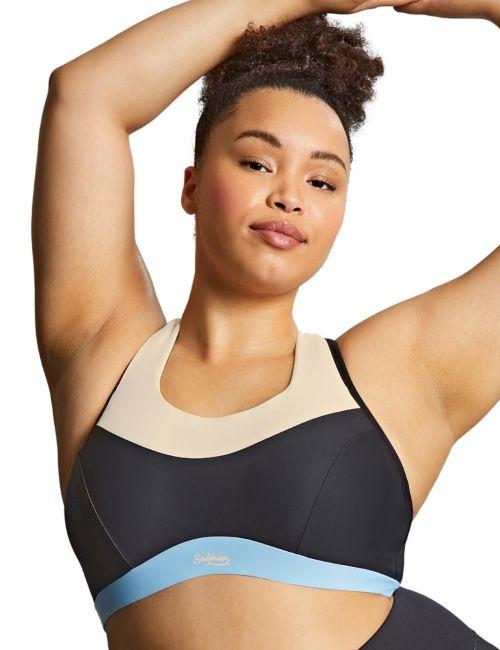 Sculptresse by Panache Upbeat Non Padded Sports Bra - Black/Chalk