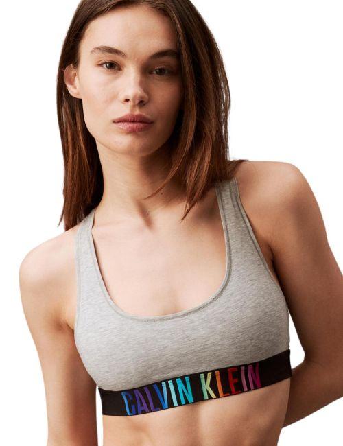 Calvin Klein Intense Power Pride Unlined Bralette - Grey Heather/ Ombre Pride Calvin Klein Intense Power Pride Unlined Bralette - Grey Heather/ Ombre Pride
