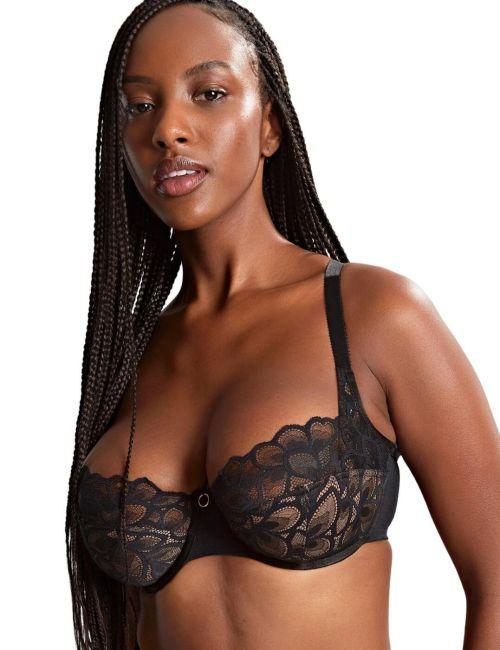 Panache Allure Balcony Bra - Black/Latte